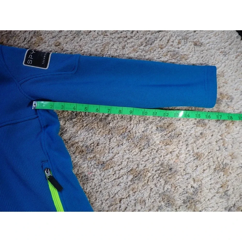 Spyder Full Zip Hoodie Youth Medium 10/12 Blue Excellent Technical Fleece Jacket